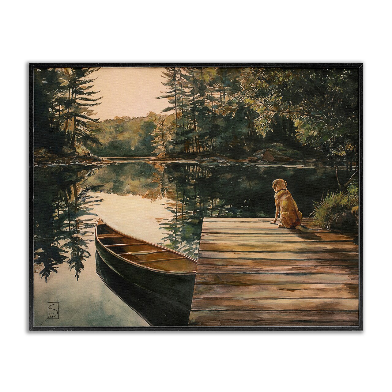 Stupell Industries Lake Life at Sunset Framed Giclee, design by Sara Culpepper
